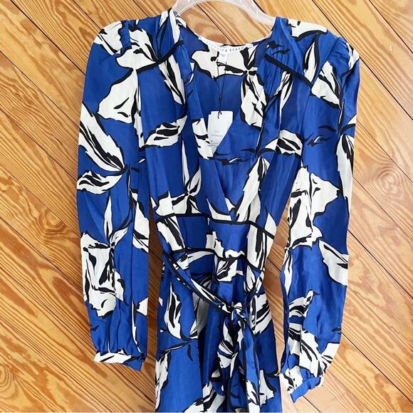 Veronica Beard Mclean Floral Silk Long Sleeve Maxi Dress Size 0 - Picture 4 of 6